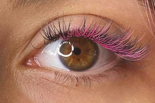 Pink and Black Eyelash Extension